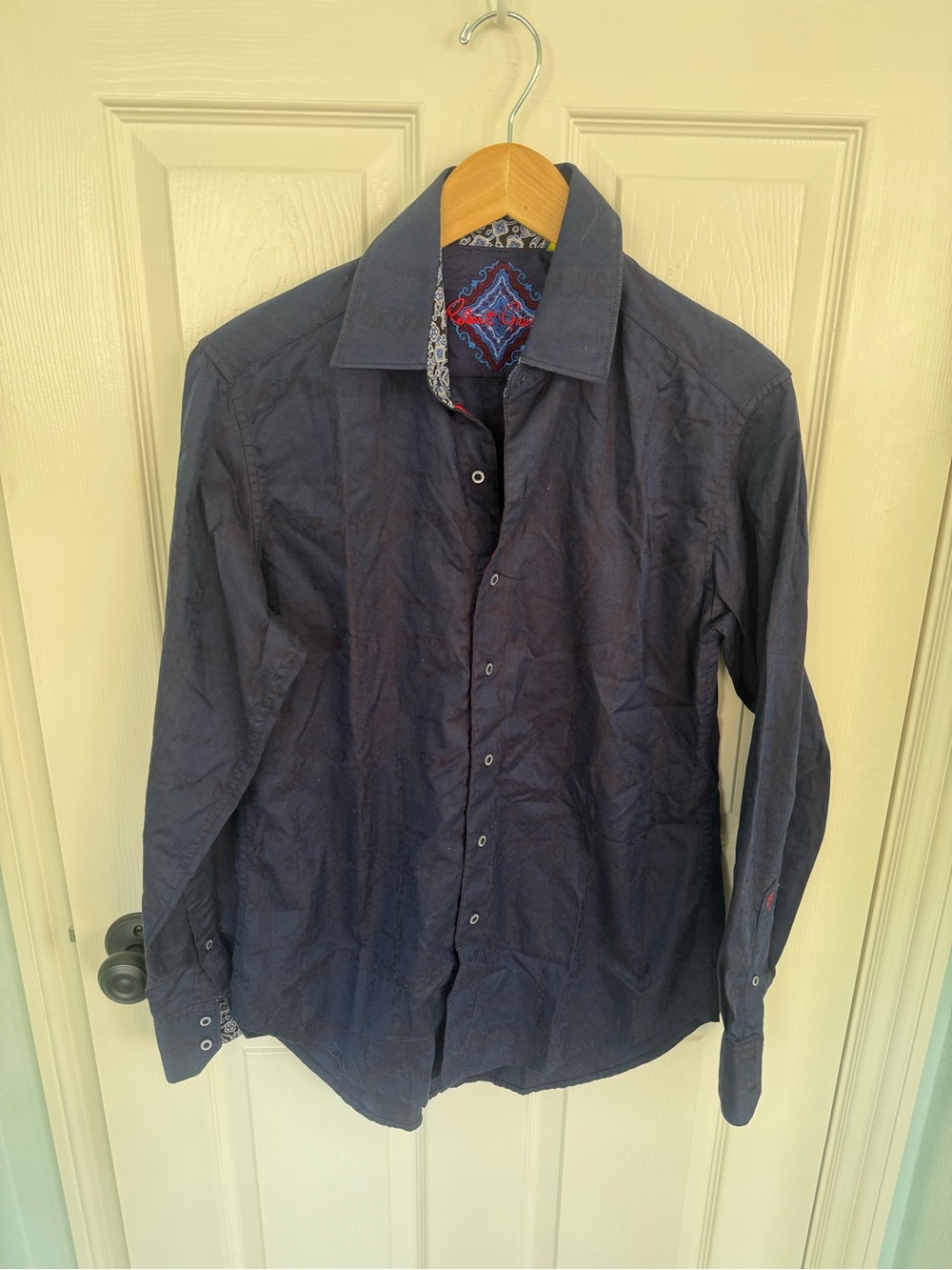 Robert Graham Navy Long-Sleeve Dress Shirt